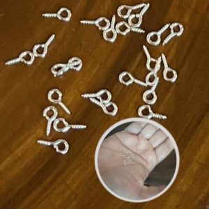 24 mini silver eye screws,Artspot.pk
