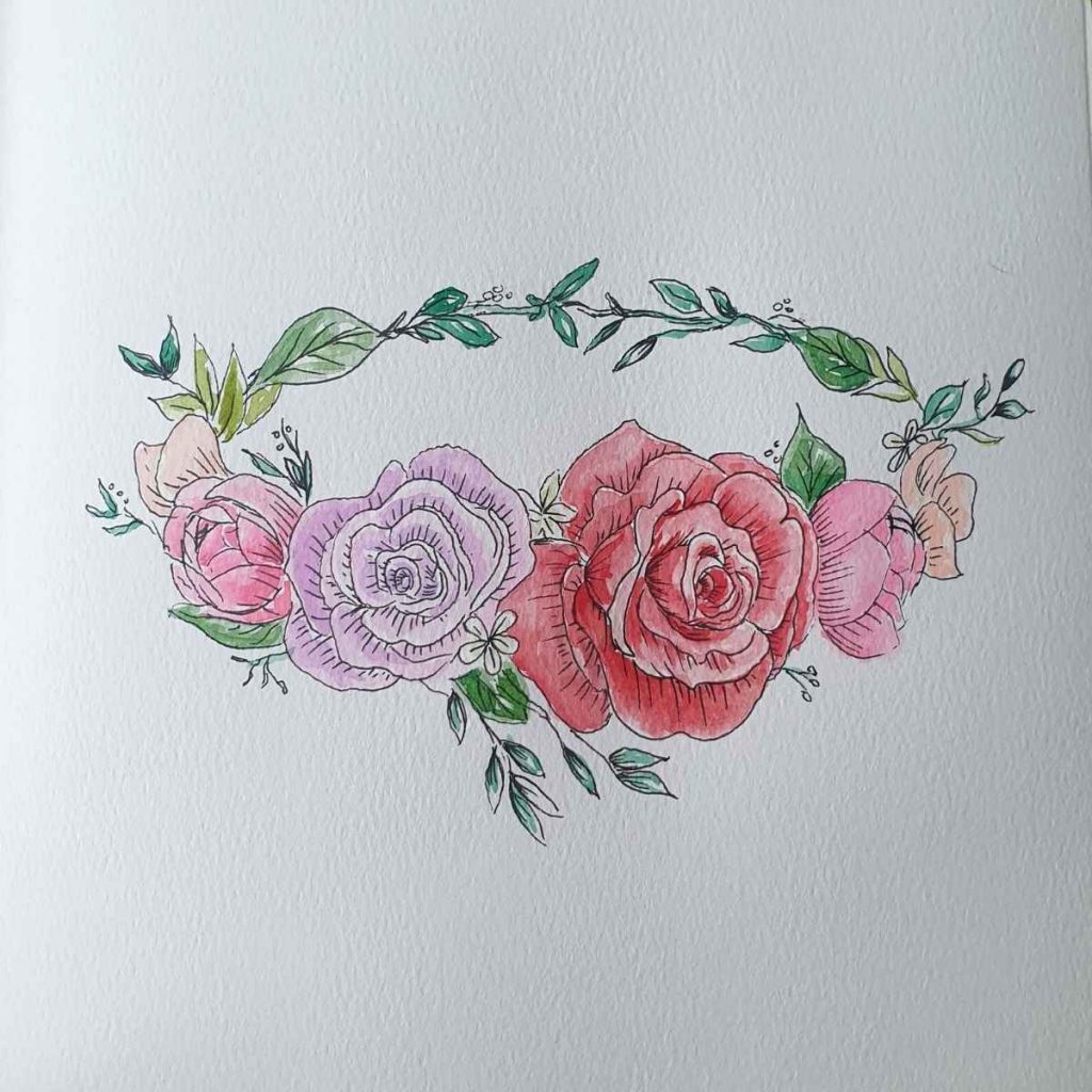 Crown flower drawing images