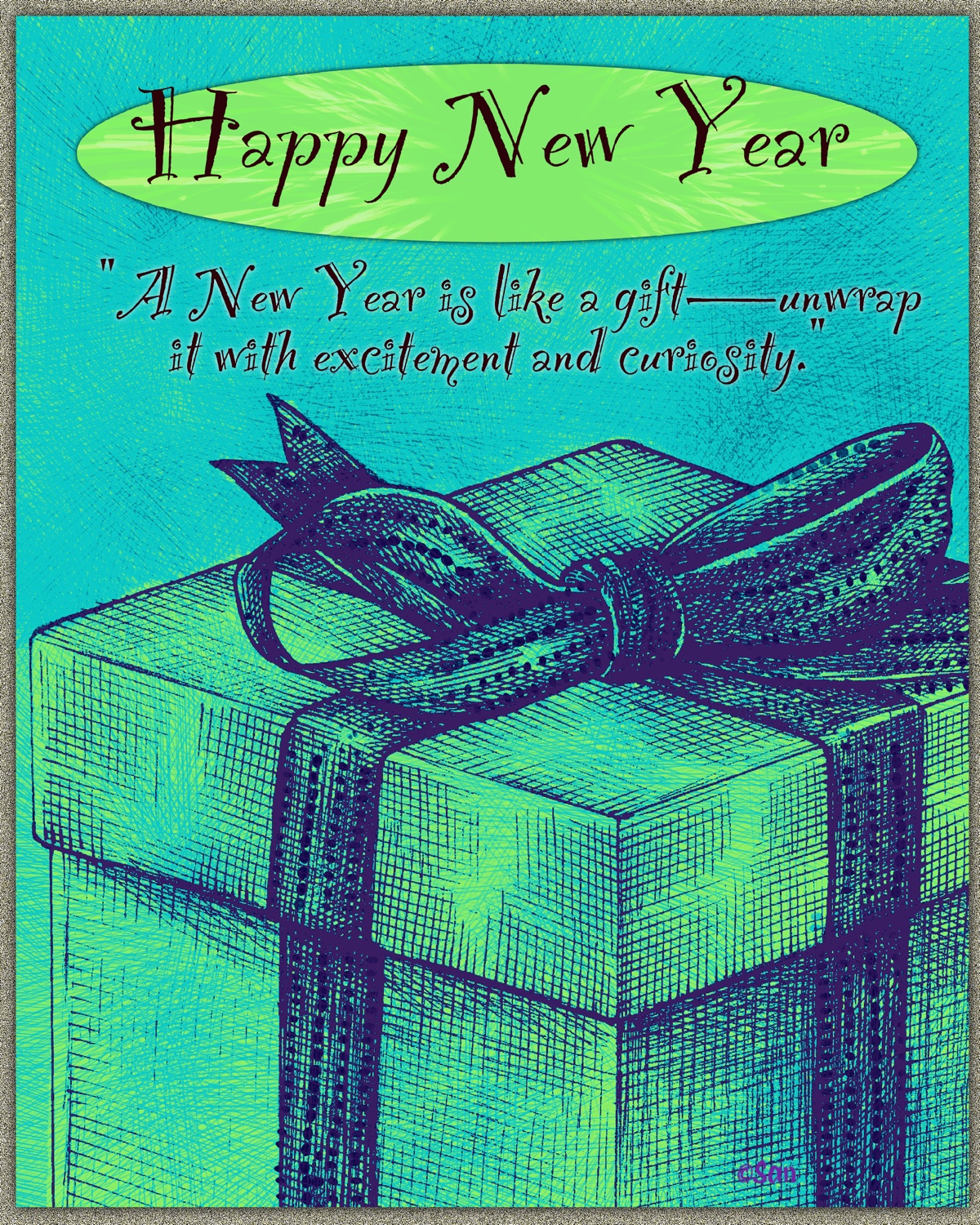 A Happy New Year Gift greeting cards