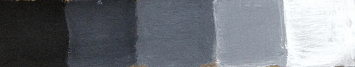 Five-step value scale from dark to light on a panel