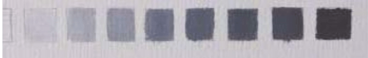 Example of evenly spaced dark value steps