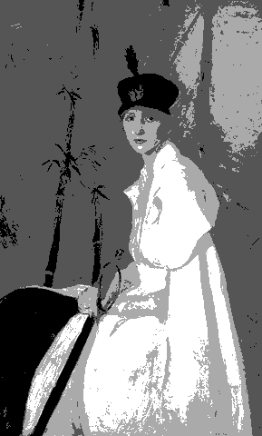 Three-value posterized notan study