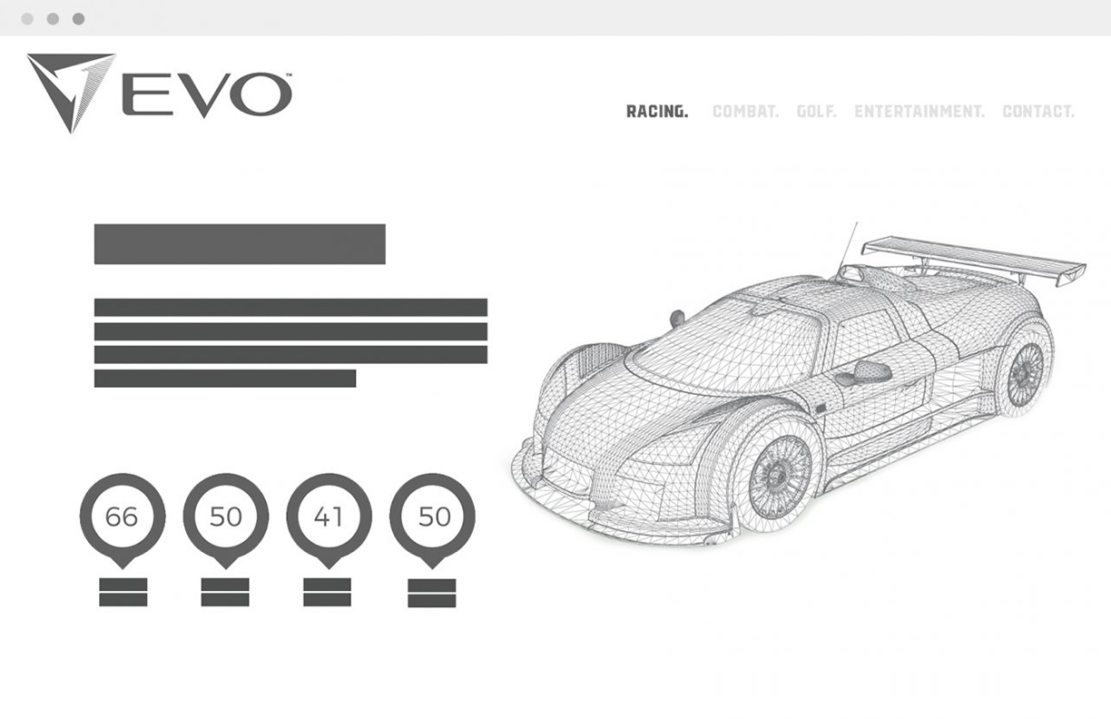 A Wireframe screen design.