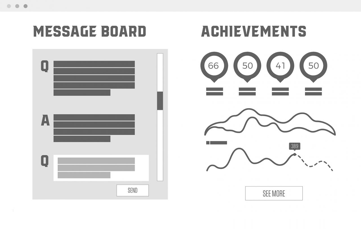 A wireframe screen design.