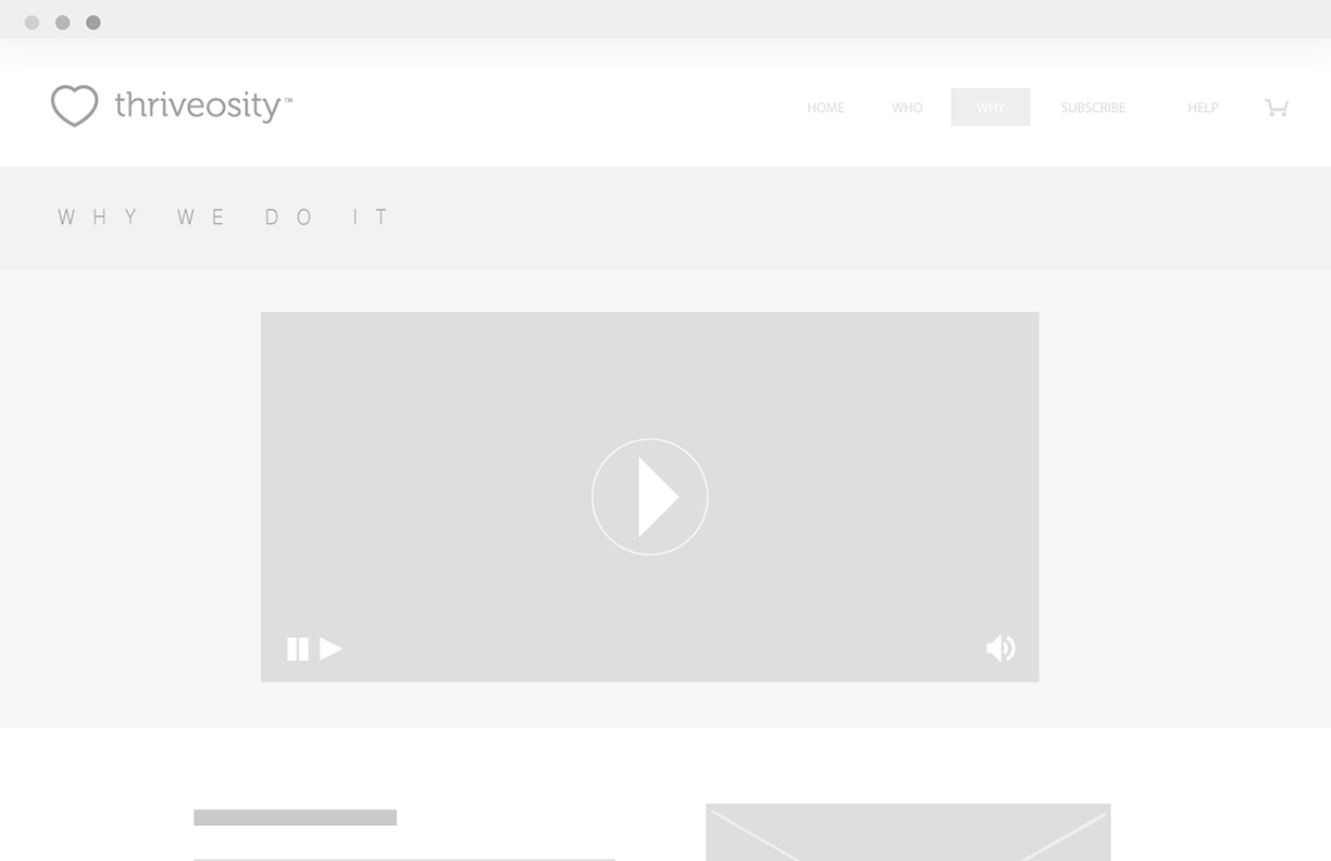 Media page in wireframe stage.