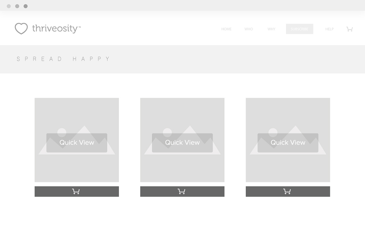 eCommerce wireframe design layout.