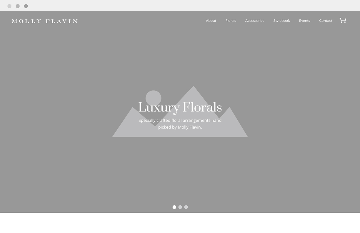 A wireframe home page design.