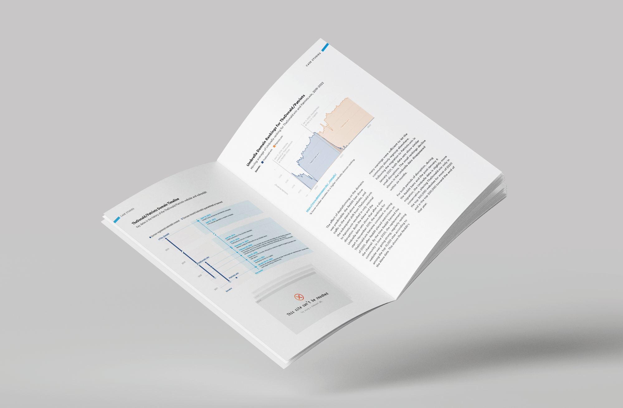 A report for a spread for showcasing two data graphs and charts.