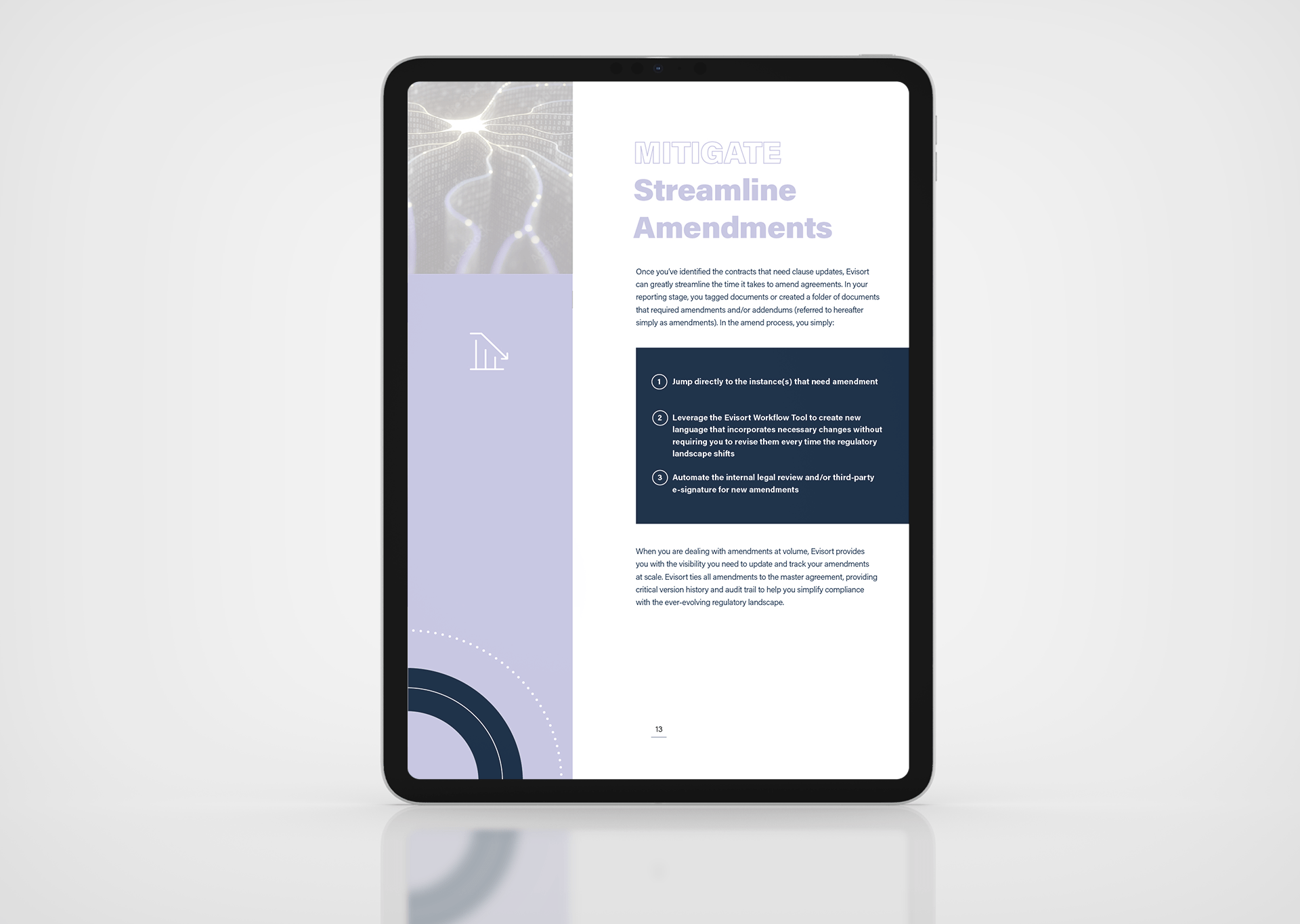 Tablet design for financial website.