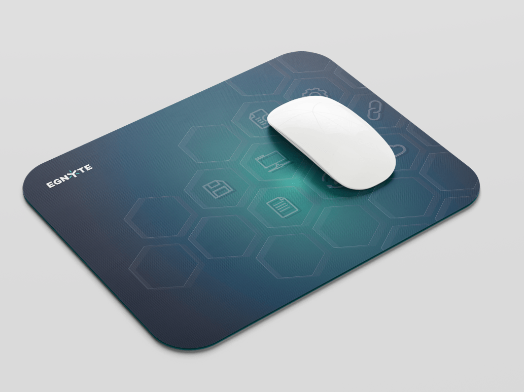 A tech company mouse pad design.