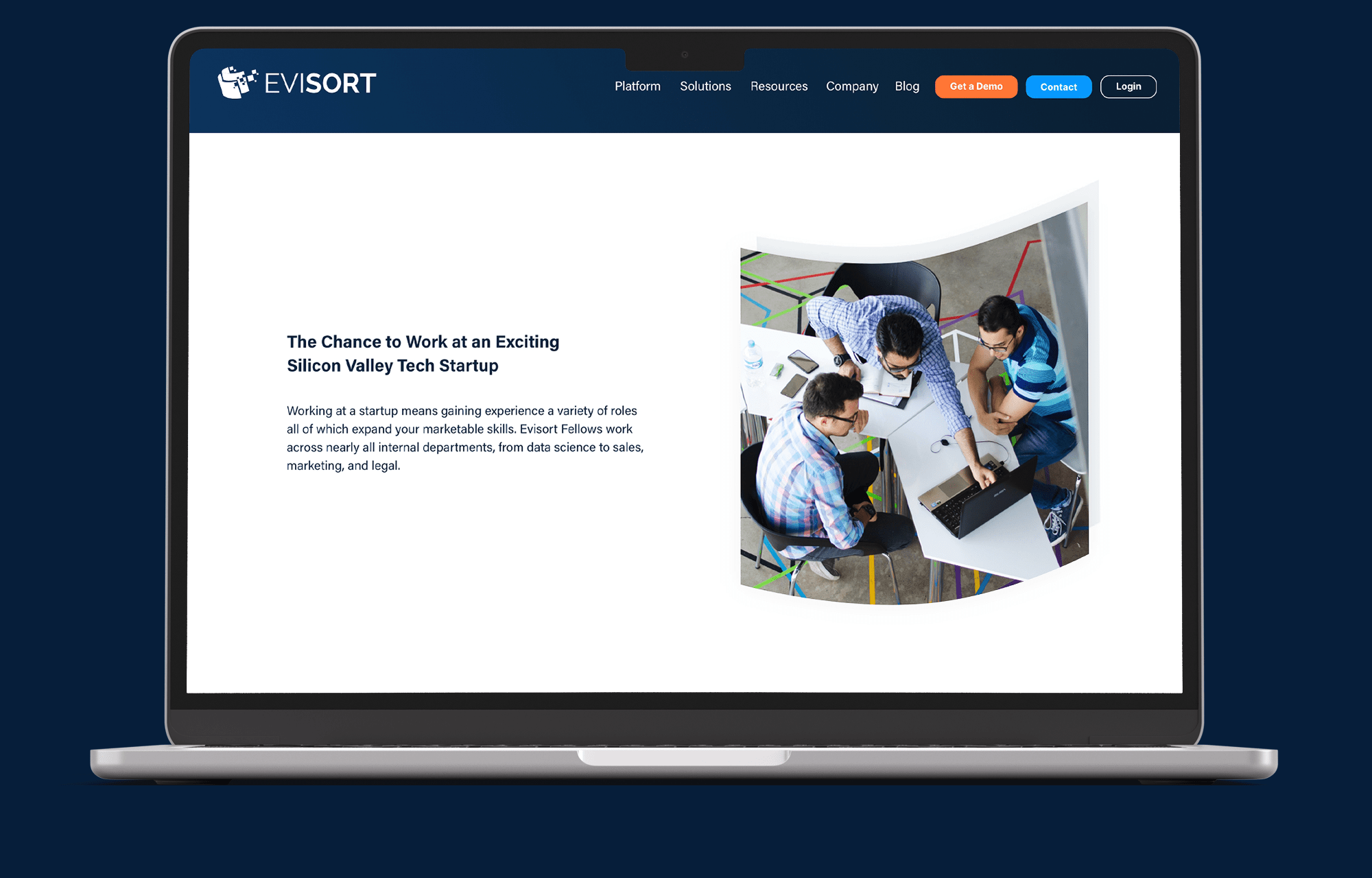 A website design for a legal tech company shown on a desktop screen.