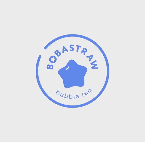 Logo design seal for a bubble tea shop.