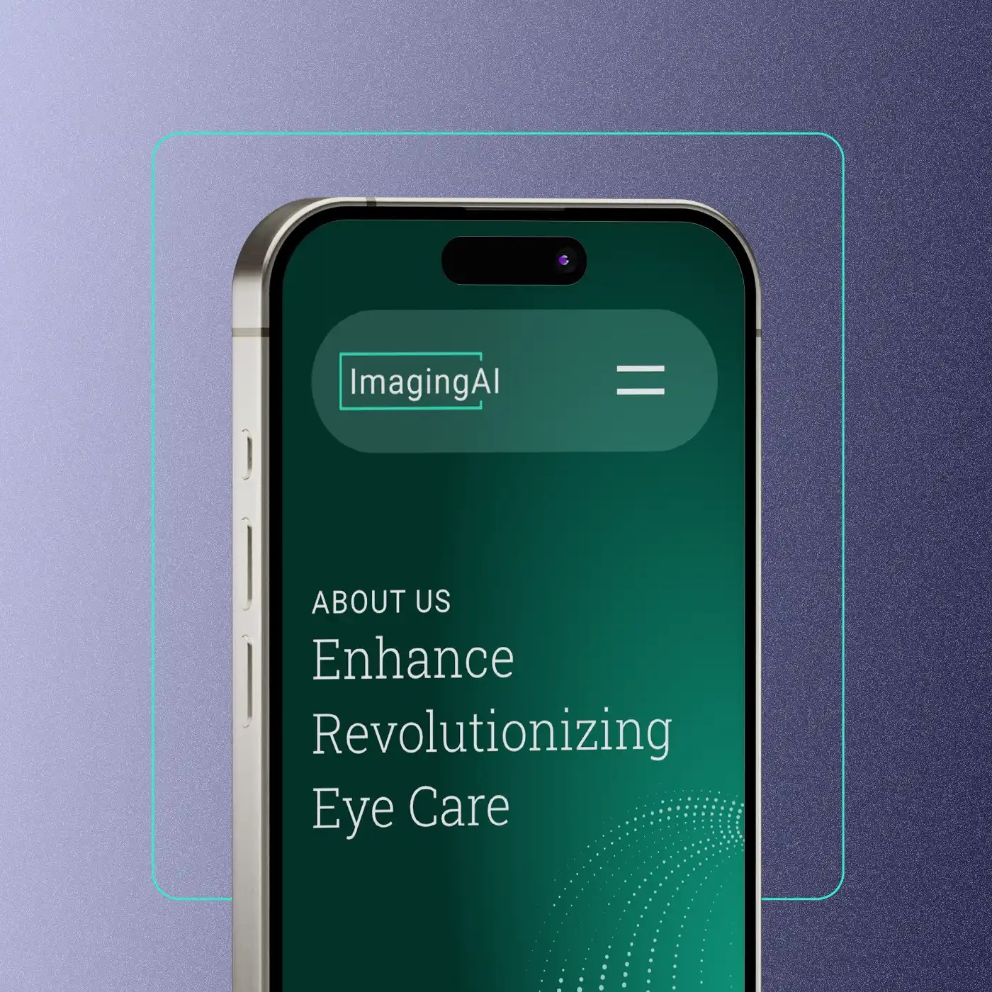 Mobile device showing about page on lower resolution screen.