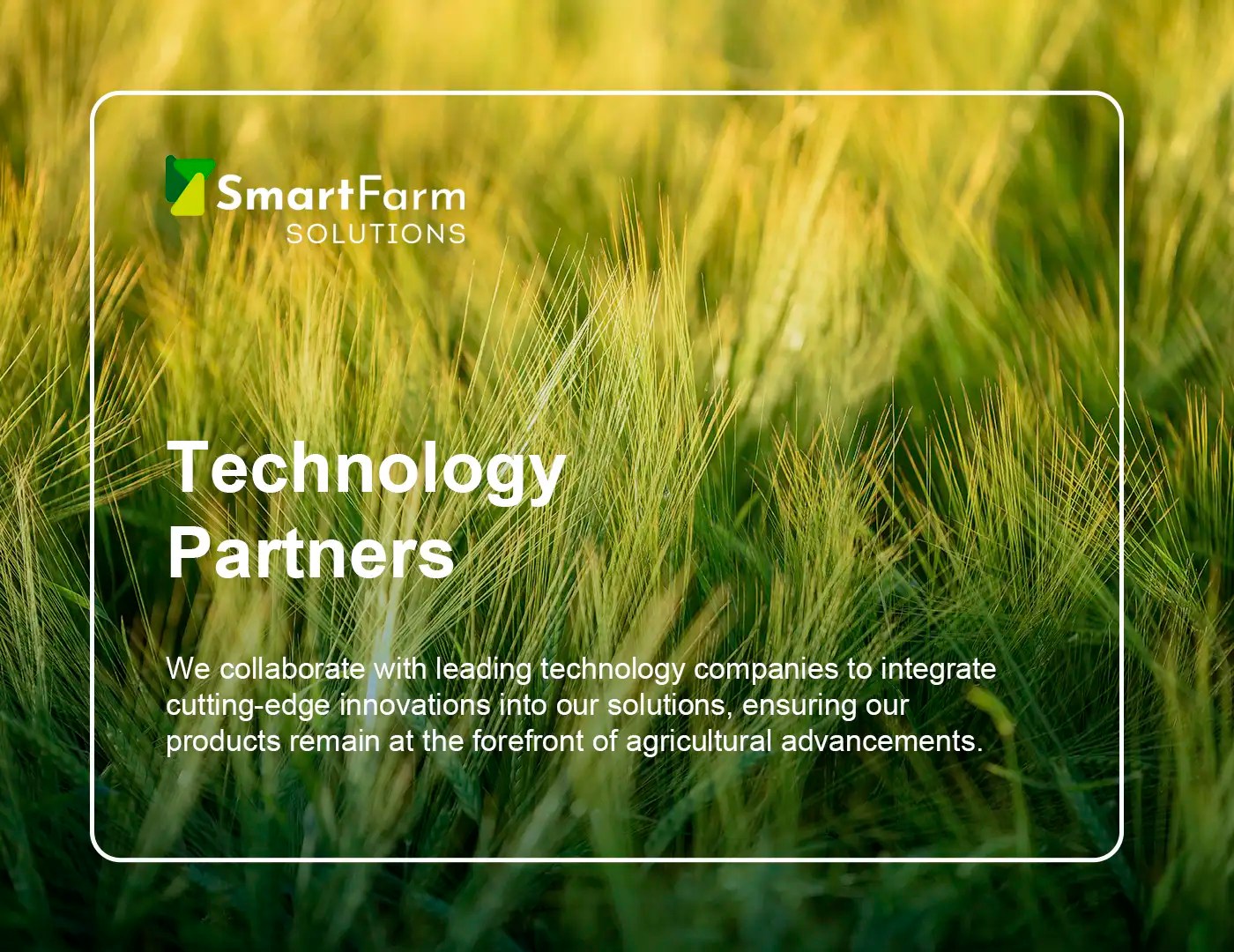 A UI screen showcasing digital design elements of an ai agriculture company website.