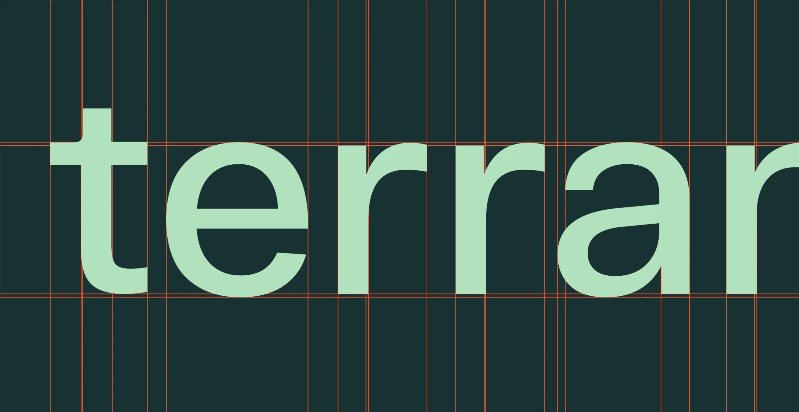 Logo design process shown with a grid.