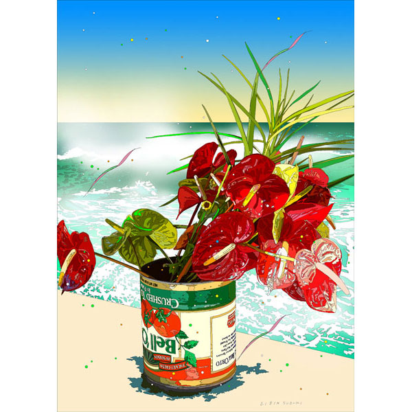 鈴木英人 イラスト版画作品｜「アイランド クルーズ」1993年 シルク