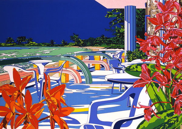 鈴木英人 イラスト版画作品｜「待ちわびていた海からの風」 1992年