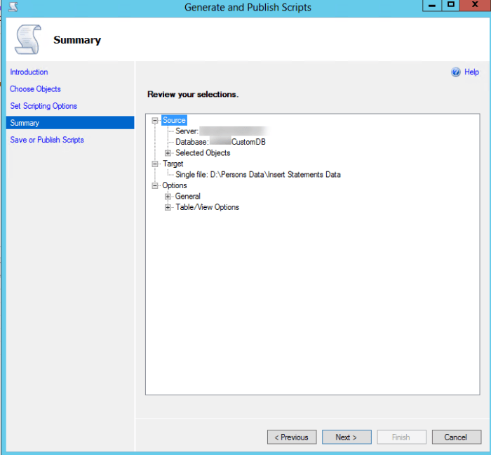 SQL Server - Generate and Publish Scripts - Summary