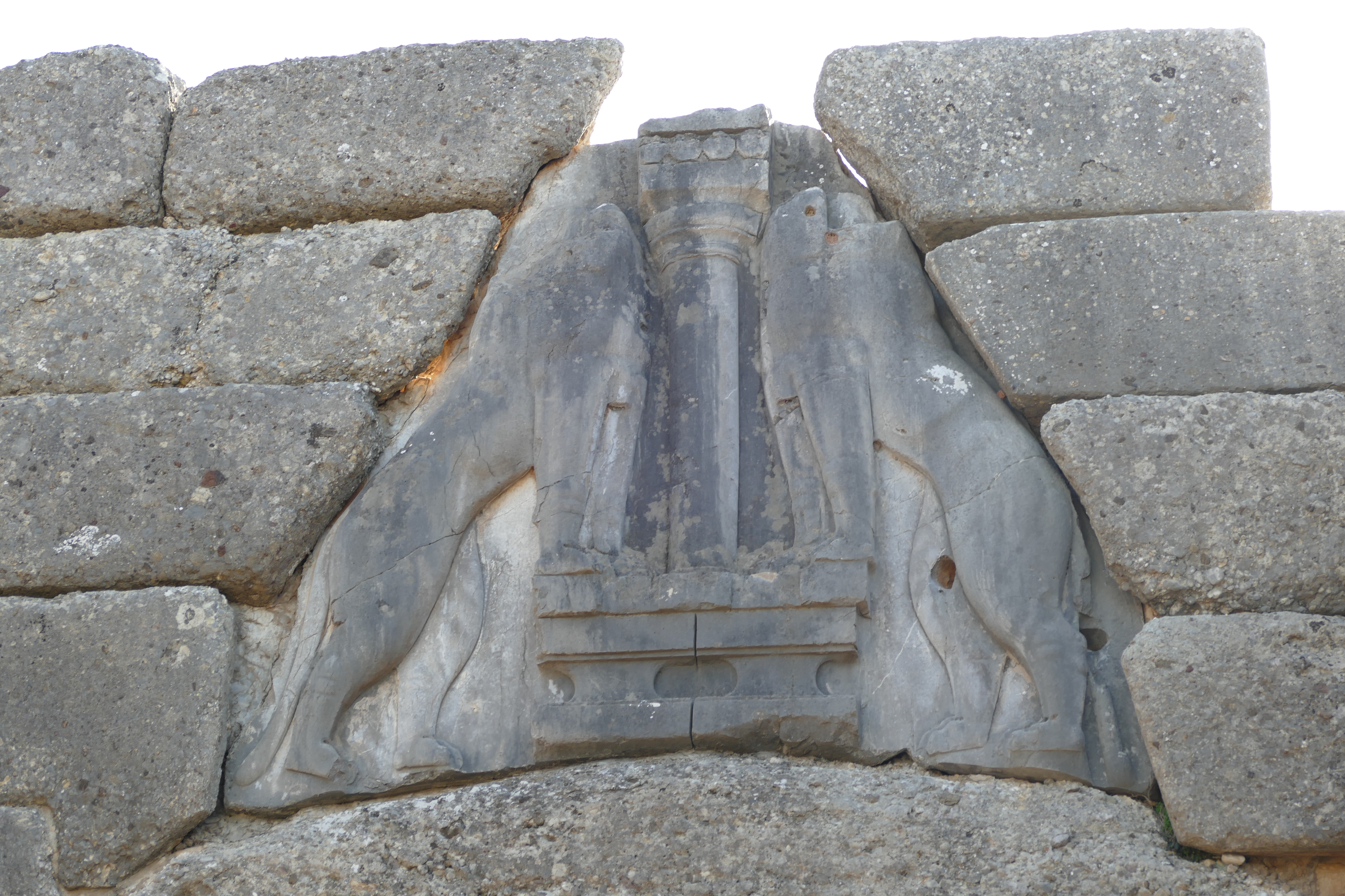 Detail of the Lion Gate at Mycenae