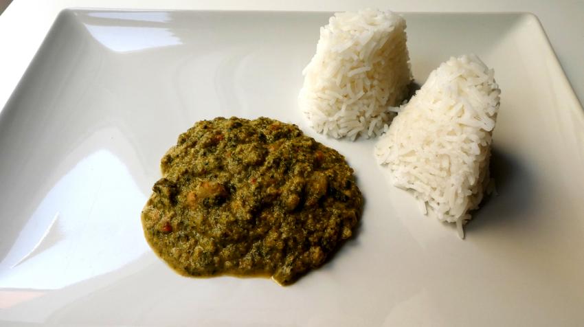 Matapa con arroz