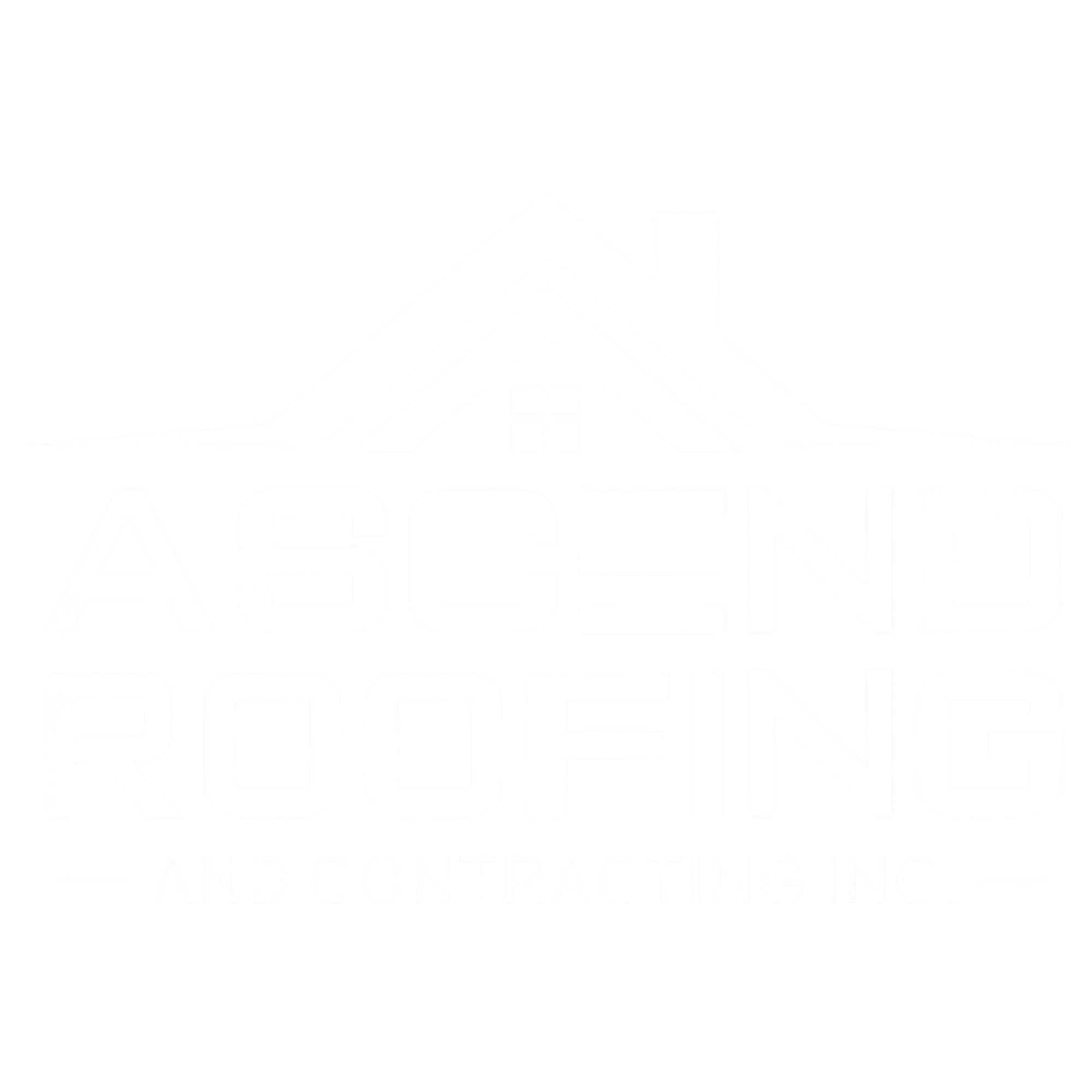 Ascend Roofing and Contracting Logo in White