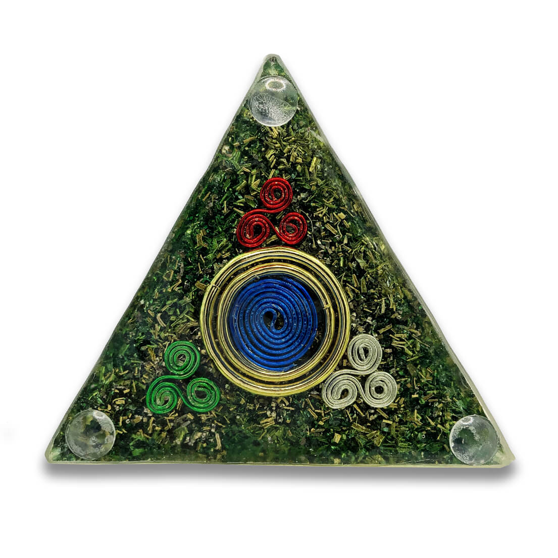 Green Obsidian - Triangular Pyramid Orgone Generator