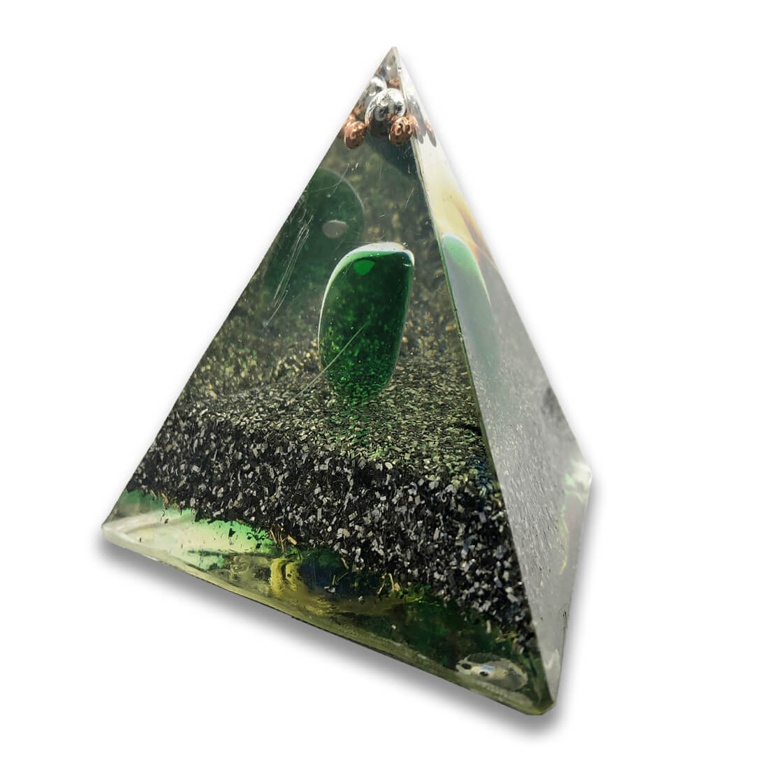 Green Obsidian - Triangular Pyramid Orgone Generator
