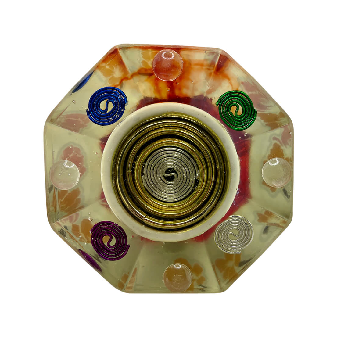 Dripping Ink - Small Octagon Pyramid Orgonite