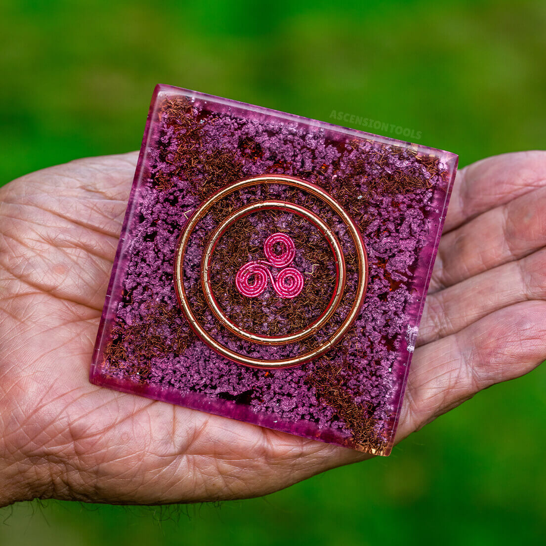 Infinite Compass - Small Handmade Orgonite Pyramid bottom