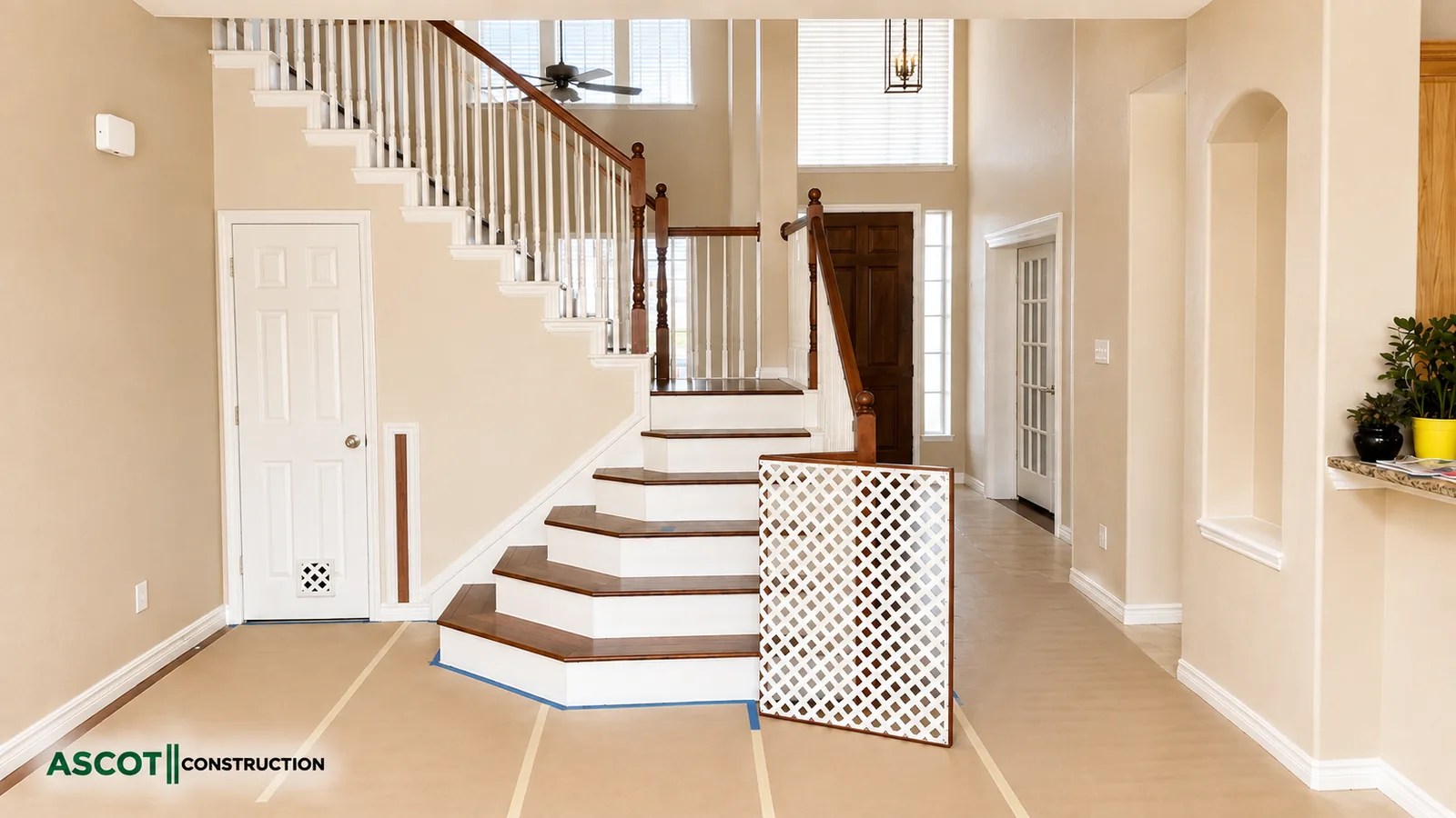 Remodeled home interior and staircase in Fort Worth