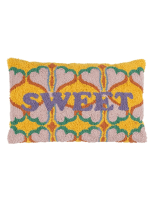 Heya home sweet slogan knitted cushion