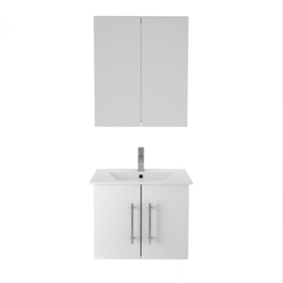 Maine Wall Mounted Bathroom Sink Unit and Mirror Cabinet 