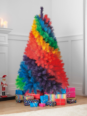 Amazon Com Best Choice Products 7ft Artificial Colorful Rainbow Full Fir Christmas Tree Holiday Seasonal Decoration W 1 213 Branch Tips White Metal Stand Home Kitchen