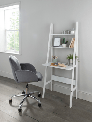 white ladder desk home george at asda on ladder desk with drawer and shelves