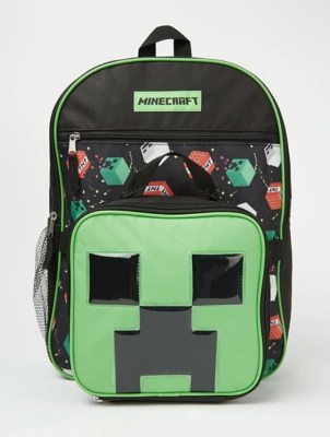 Minecraft Creeper Black Lunchbox Backpack Kids George At Asda