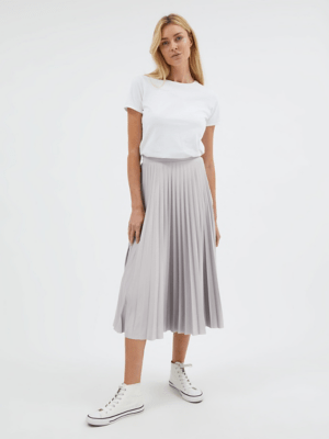 Grey Pleated Midi Skirt Women George At Asda