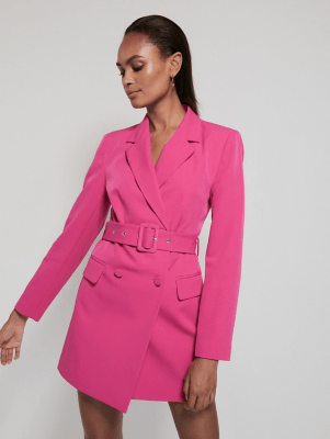 Bright pink blazer dress