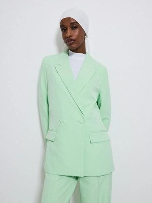 Pushbutton Green Double Button Blazer Gn Editorialist - Best Sunset Photos in 4K