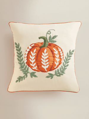 Orange pumpkin cushion