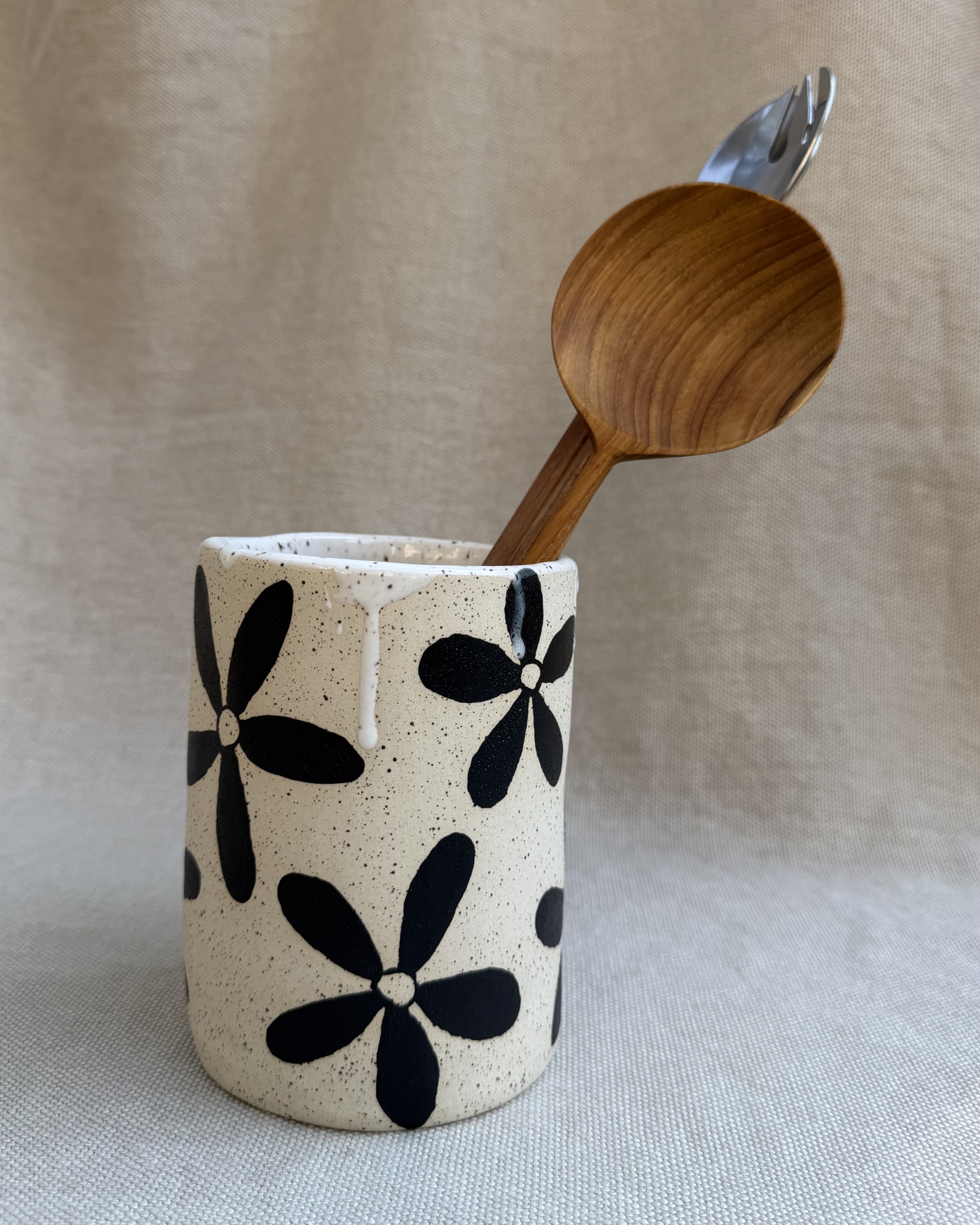 Flower Patterned Container / Vase