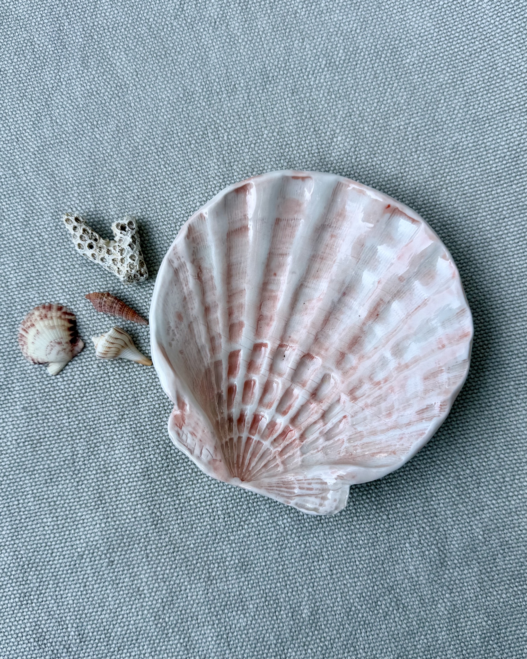 Ceramic Scallop Shell Peach