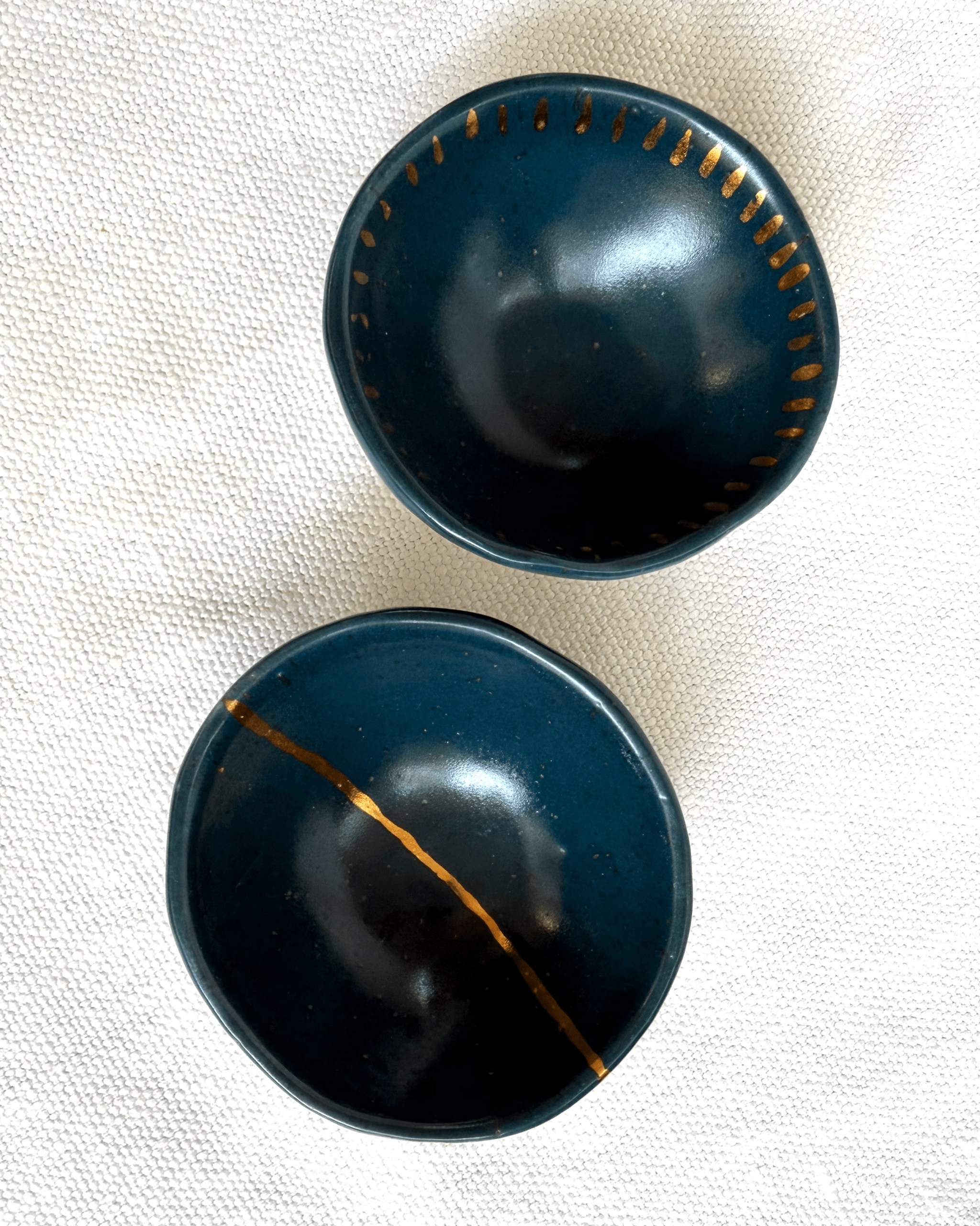 Mini Dish : Dark Green with 22kt Gold Accents