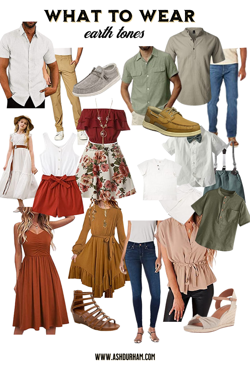 Earth-tone outfit ideas for summer family sessions