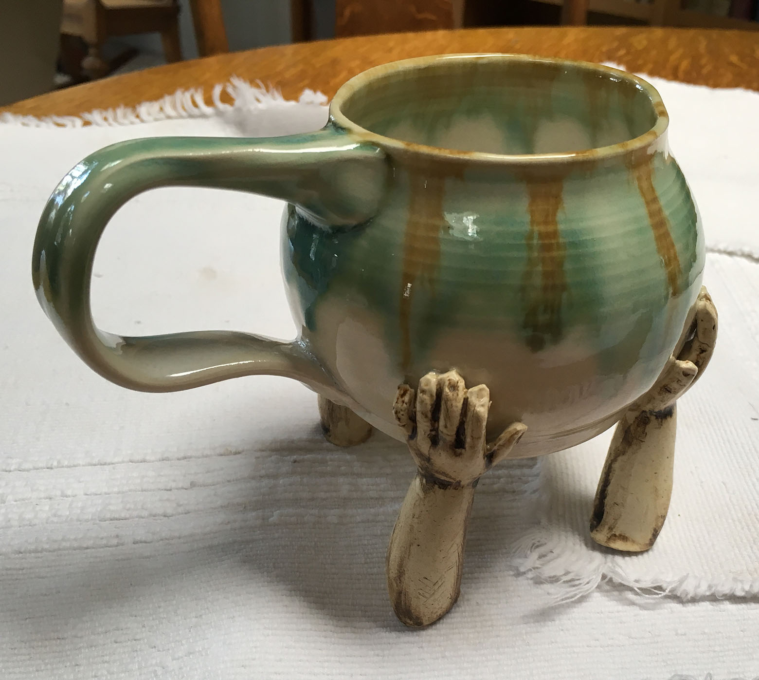 Hands in the Morning Hold Me Up. Stoneware. $15