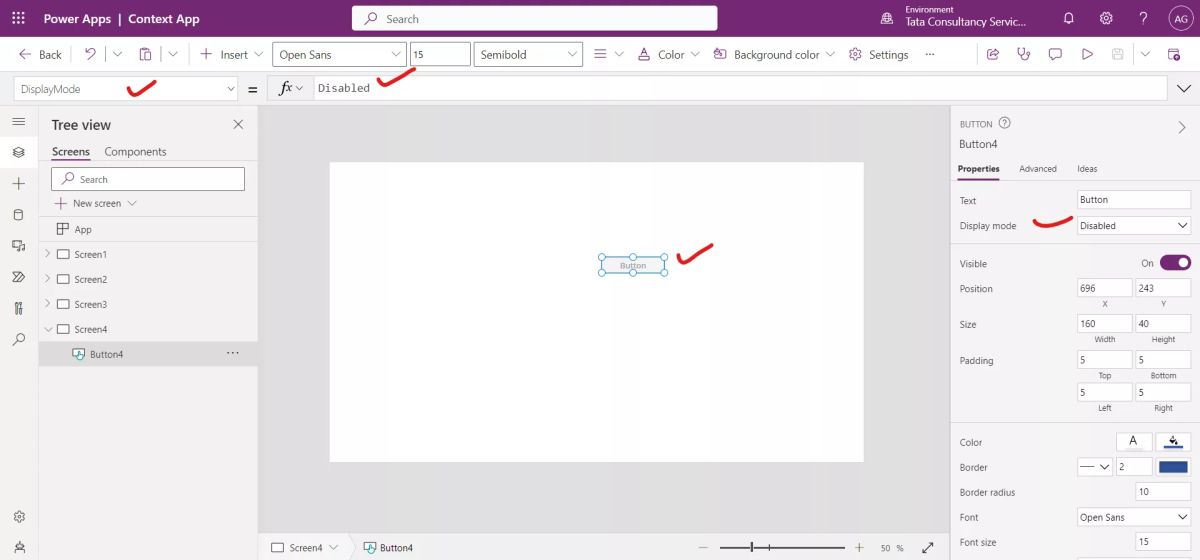 Display mode PowerApps