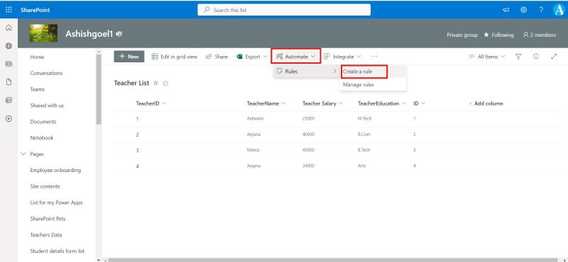 Create A Rule To Automate A List Or Library Power Automate Ashish Coder - Artistic Vintage Photo - Mobile