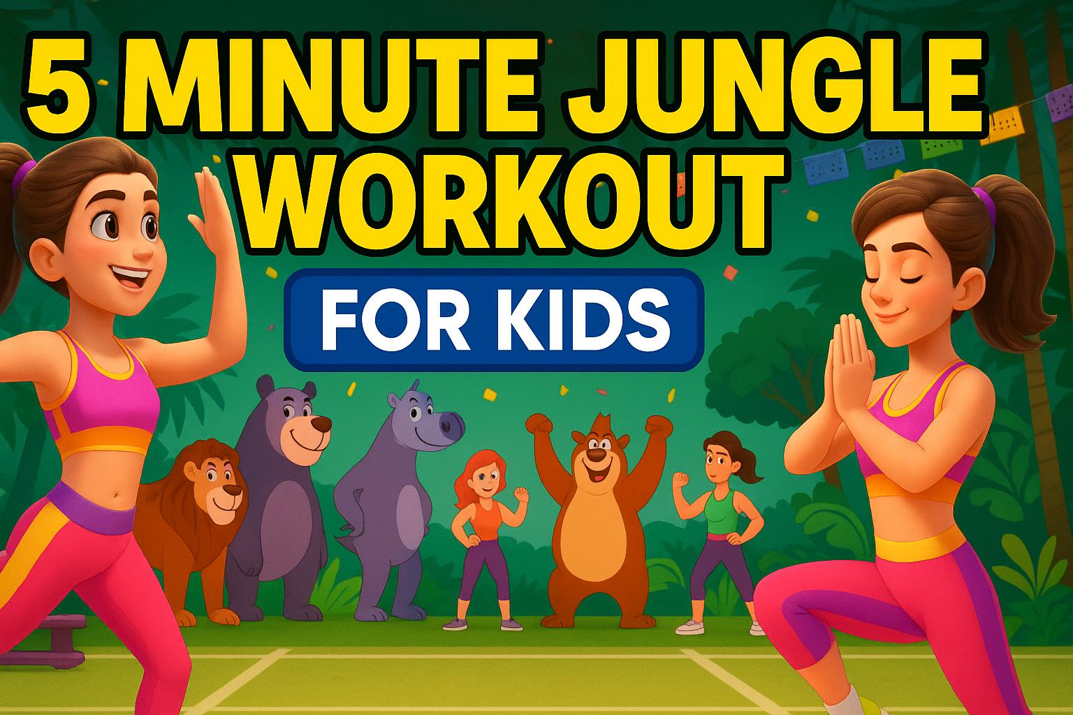 Minute Jungle Adventure Workout for Kids (Fun Animal Exercises at Home) www.ashitips.com