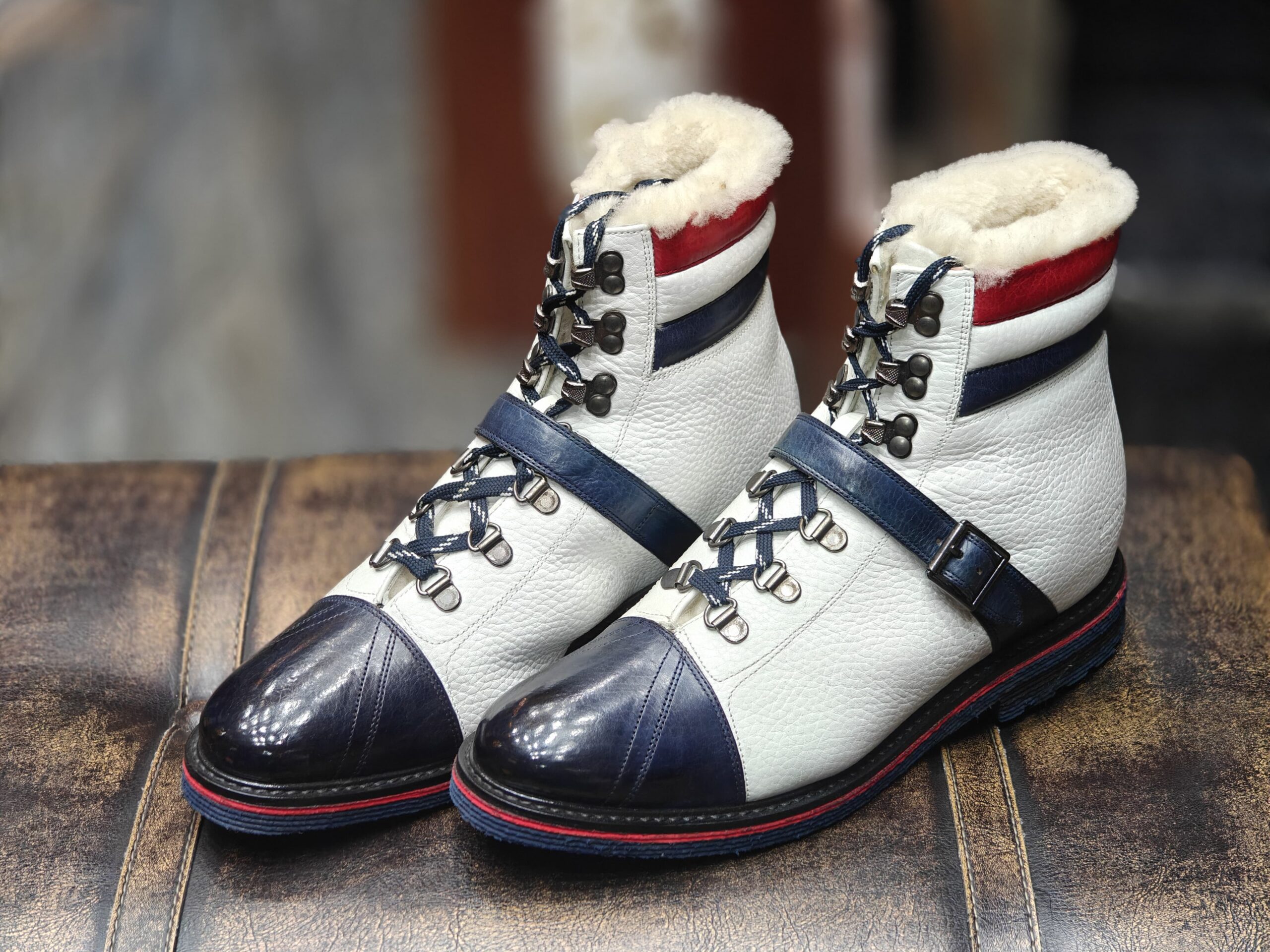 Melvin & Hamilton White Full-Grained Cap Toe Boot