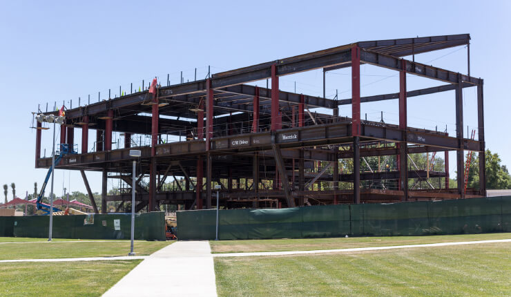 Front-facing view of the BRIC under construction