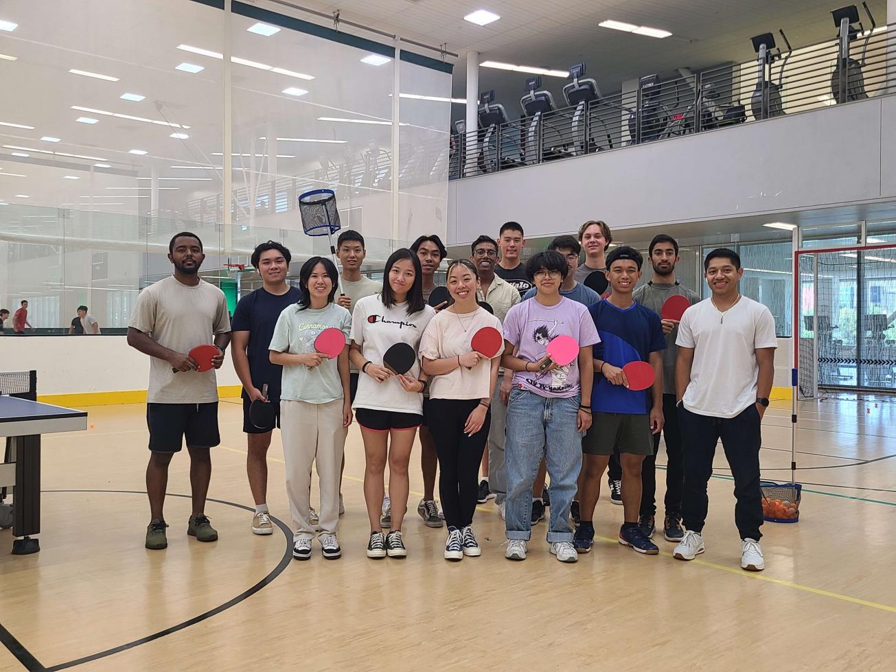 Table tennis sport club posing in a group